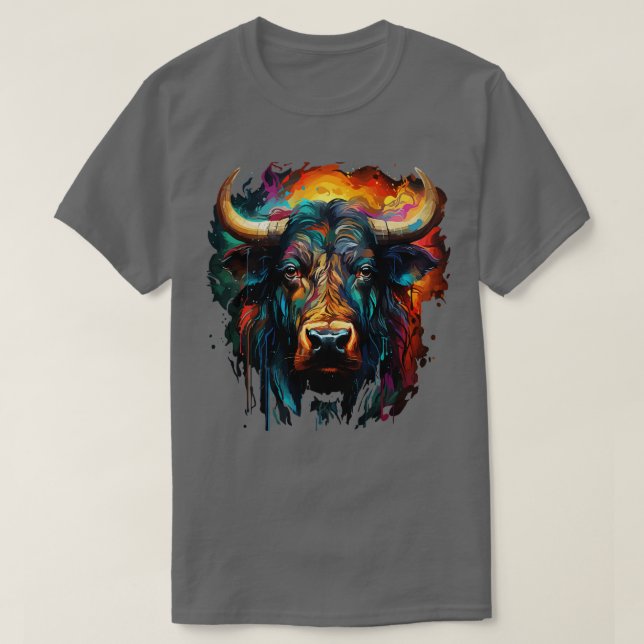 T-shirt Arc-en-ciel de buffle d'eau (Design devant)