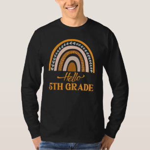 T-shirt Arc-en-ciel de cinquième année Bonjour 5e année Re