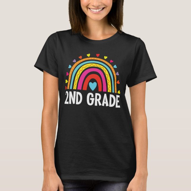 T-shirt Arc-en-ciel de deuxième année Retour à l'équipe sc (Devant)