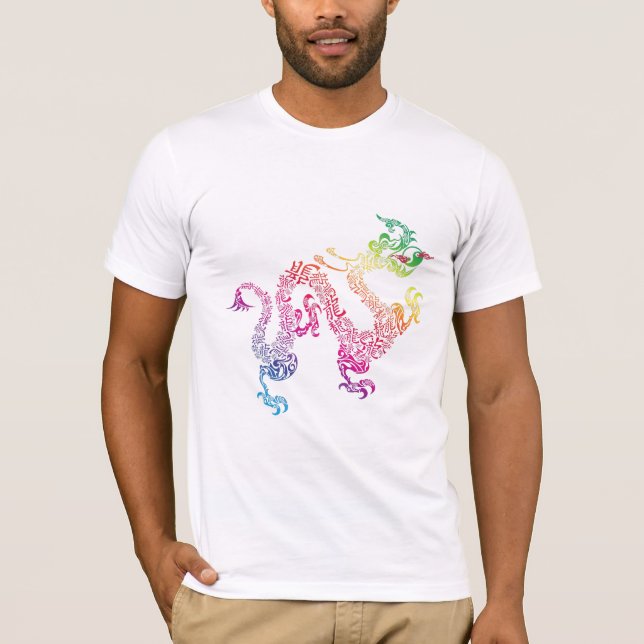 T-shirt Arc-en-ciel de dragon (Devant)