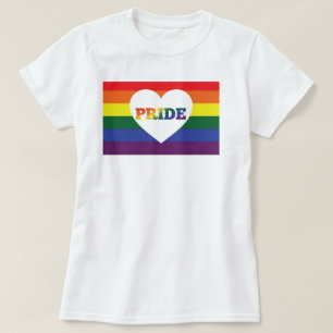T-shirt Arc-en-ciel de fierté avec le coeur