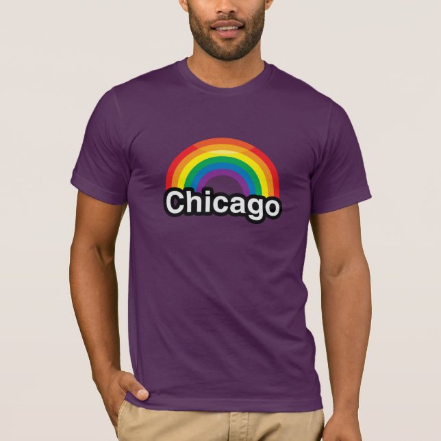 T-SHIRT ARC-EN-CIEL DE FIERTÉ DE CHICAGO LGBT - .PNG (Devant)