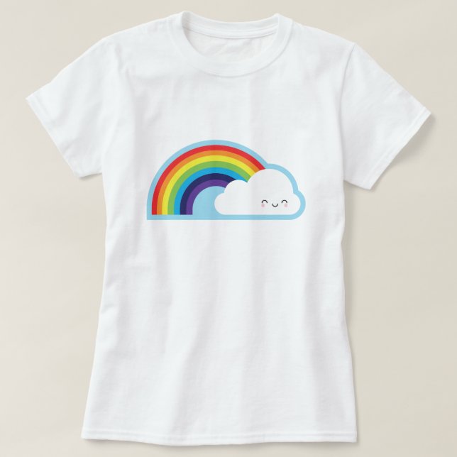 T-shirt Arc en ciel de Kawaii (Design devant)