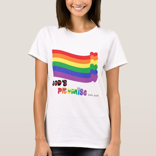 T-shirt Arc-en-ciel de la promesse de Dieu (Devant)