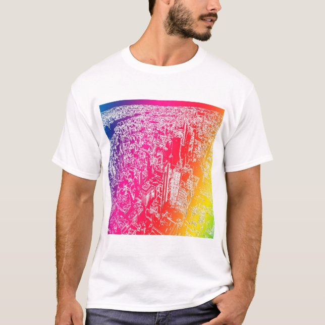 T-shirt Arc-en-ciel de Manhattan (Devant)