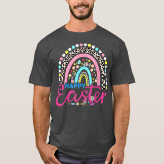 T-shirt Arc en ciel de Pâques avec oeufs et lapin de Pâque