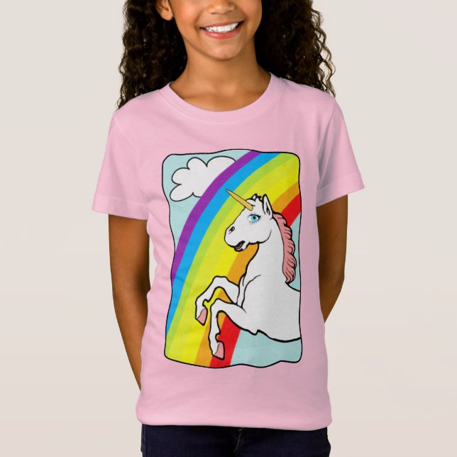 T-Shirt Arc-en-ciel de Unicorne (Devant)