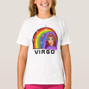 T-shirt Arc-en-ciel des années 1980 avec virgo