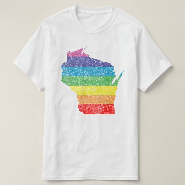 T-shirt arc-en-ciel du Wisconsin (Design devant)
