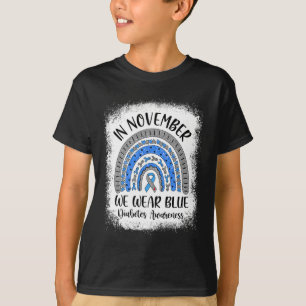 T-shirt Arc-en-ciel En Novembre Nous Portons Blue Diabetes