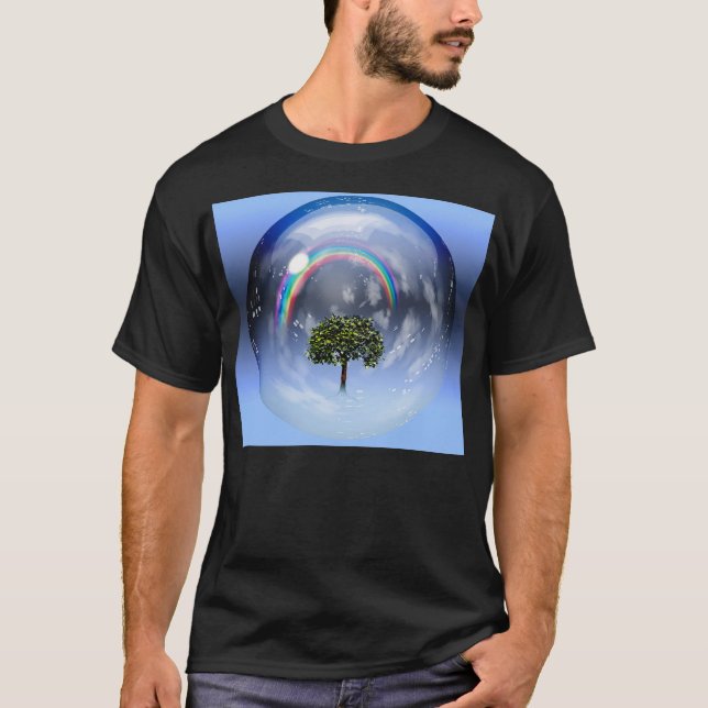 T-shirt Arc en ciel et arbre vert (Devant)