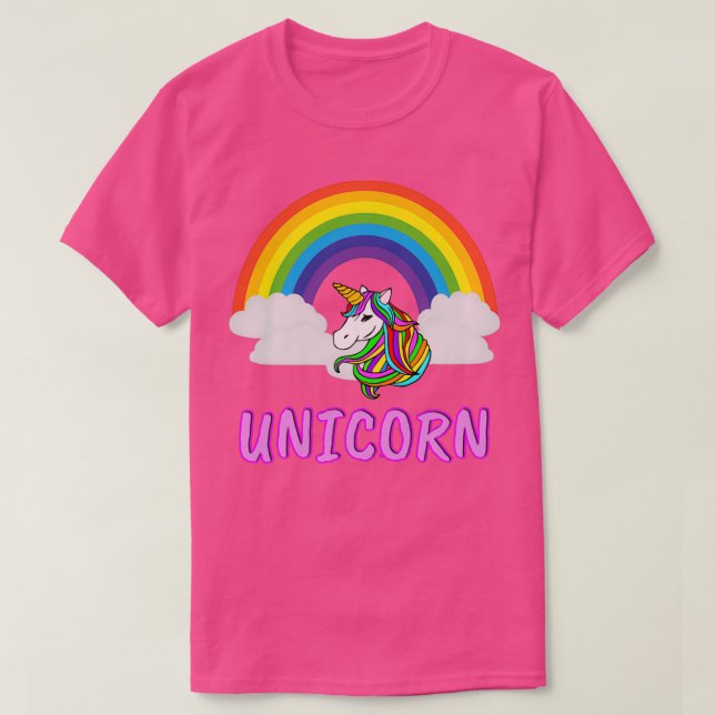 T-shirt Arc-en-ciel et licorne (Design devant)