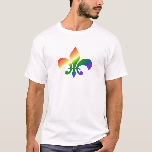 T-shirt Arc-en-ciel Gradient Fleur de Lis (Devant)
