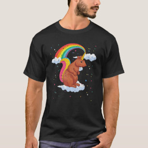 T-shirt Arc-en-ciel Imaginaire Forêt Écureuil animal