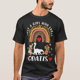 T-shirt Arc-en-ciel Juste une fille qui aime Coatis fille
