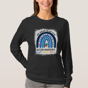 T-shirt Arc En Ciel Nous Portons Du Bleu Pour L'Autisme Ac