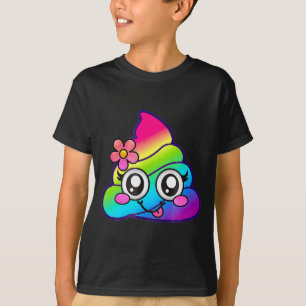 T-shirt Arc-en-ciel Op Emoji Licorne Mignonne O Fleur Idio