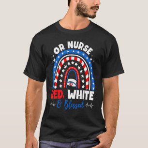 T-shirt Arc-en-ciel Patriotique Ou Infirmière Rouge Blanc