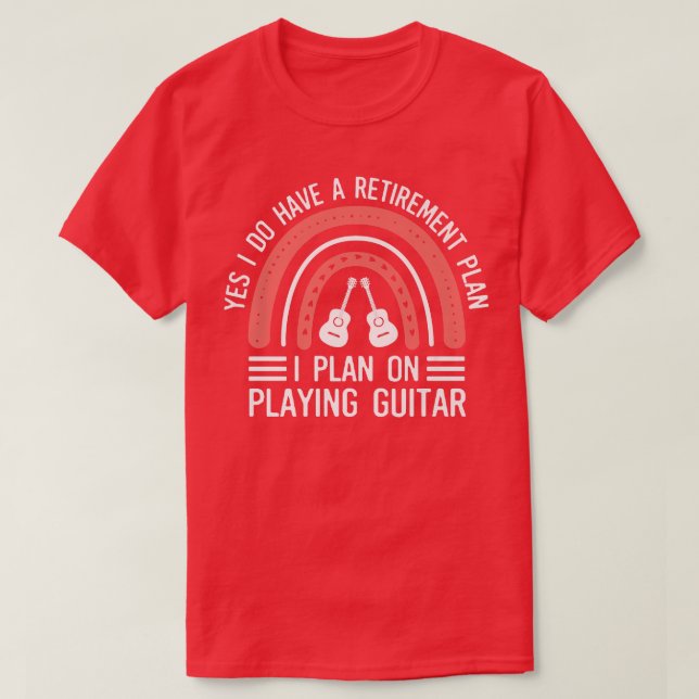 T-shirt Arc-en-ciel, plan de retraite sur jouer guitarePap (Design devant)