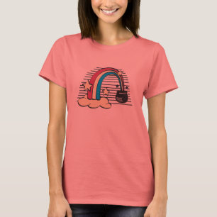 T-shirt arc-en-ciel rétro et pot d'or
