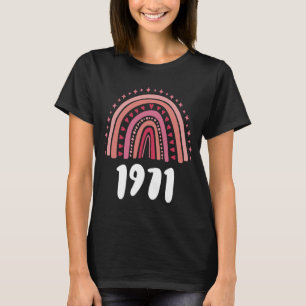 T-shirt Arc-En-Ciel Rouge Année De Naissance 1971 Annivers