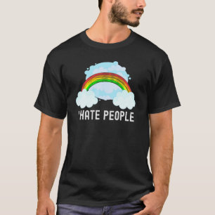 T-shirt Arc-en-ciel Sarcastique Je déteste les gens