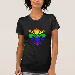 T-shirt Arc-en-ciel stylisé Fleur de Lis