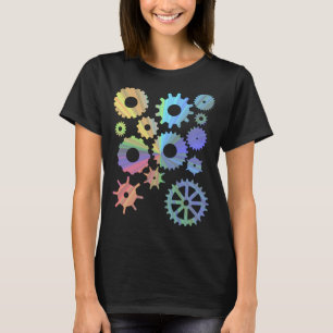 T-shirt Arc-en-ciel vapeur métal engrenages art