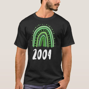 T-shirt Arc-En-Ciel Vert Année De Naissance 2004 Anniversa