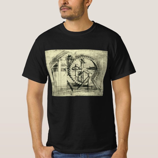 T-shirt Arc-en-tête propulsé de Léonard de Vinci (Devant)