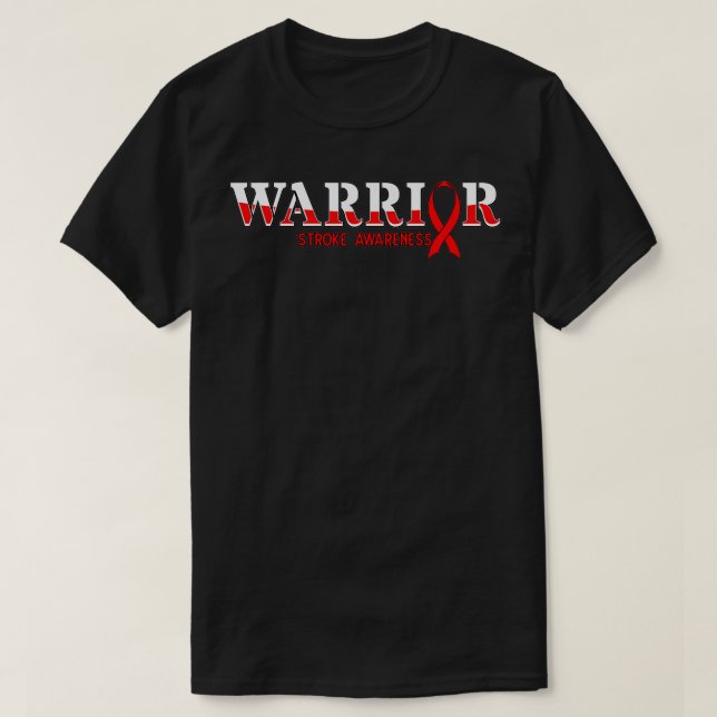 T-shirt Arc-guerrier rouge Ruban Ischémique Cérébrovascula (Design devant)