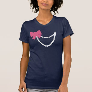 T-shirt Arc rose avec les perles blanches