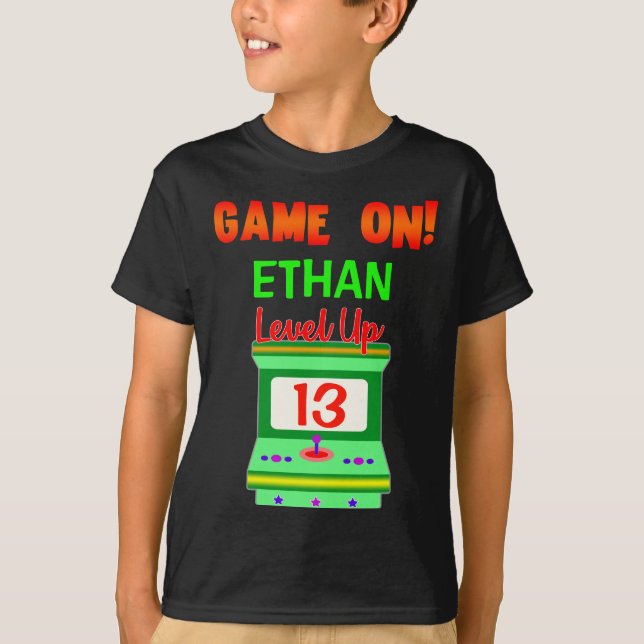 T-shirt Arcade Video Game on Birthday Boy Party (Devant)