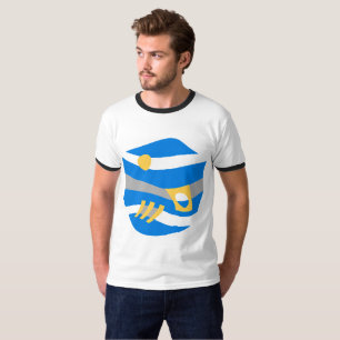 T-shirt Arche Abstraite Noah bleu gris jaune