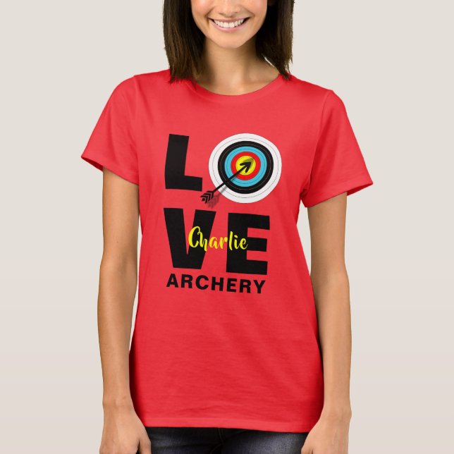 T-shirt Archer - Carte cible Aimer Tir à l'arc Personnalis (Devant)