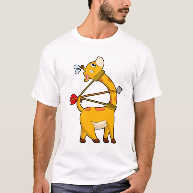 T-shirt Archer de girafe flèche Bow (Devant)