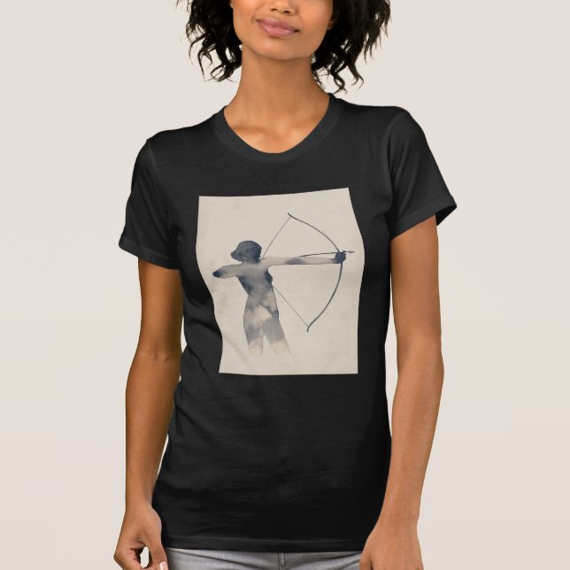 T-shirt Archeresse aquarelle Silhouette (Devant)