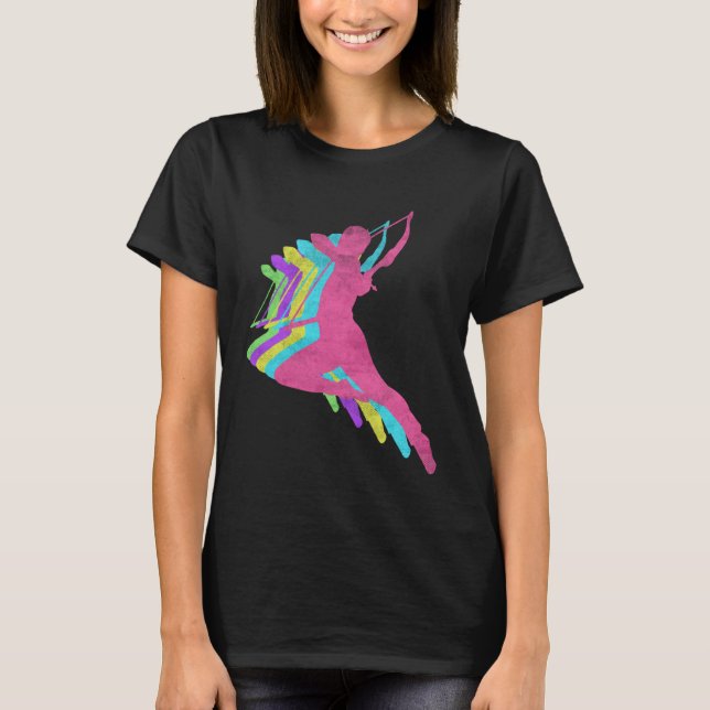 T-shirt Archery Bow and Arrow 80s Colors 1980s (Devant)