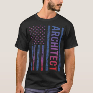 T-shirt Architecte du drapeau bleu rouge américain