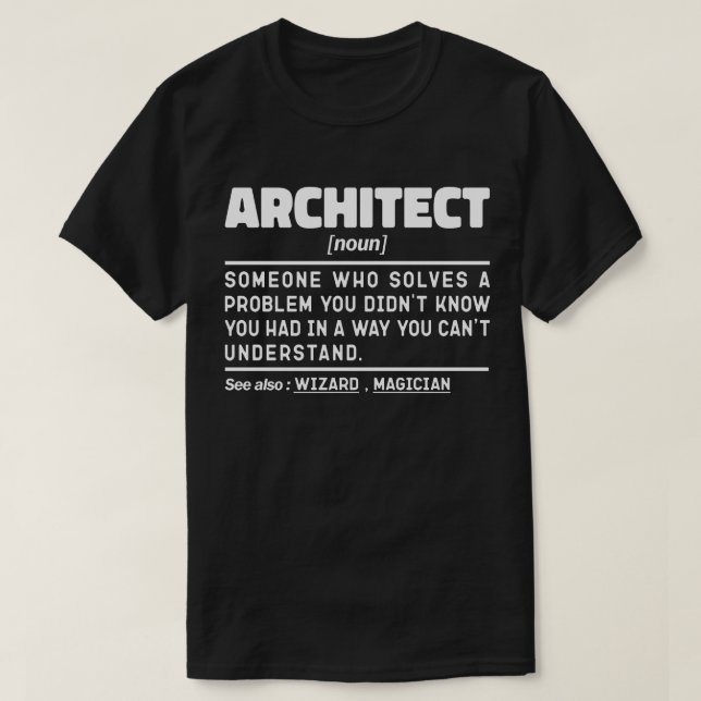 T-shirt Architecte Noun Définition Construction Drôle Papa (Design devant)