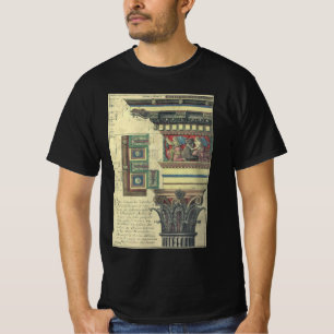T-shirt Architecture Ancienne, Colonne avec Moulure de Cor
