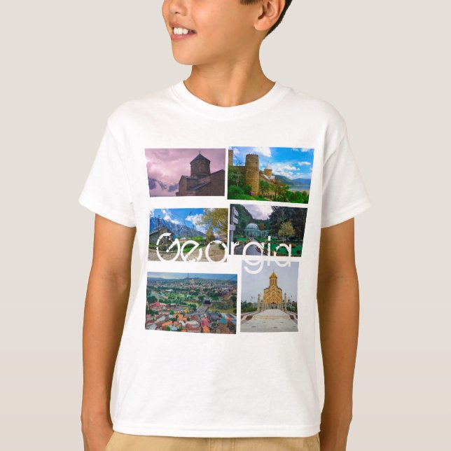 T-shirt Architecture en Géorgie de Tbilissi Kazbegi Borjom (Devant)
