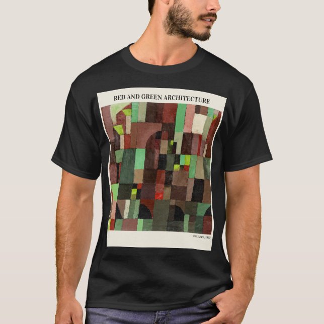 T-shirt ARCHITECTURE ROUGE ET VERT de Paul Klee, Abstraite (Devant)