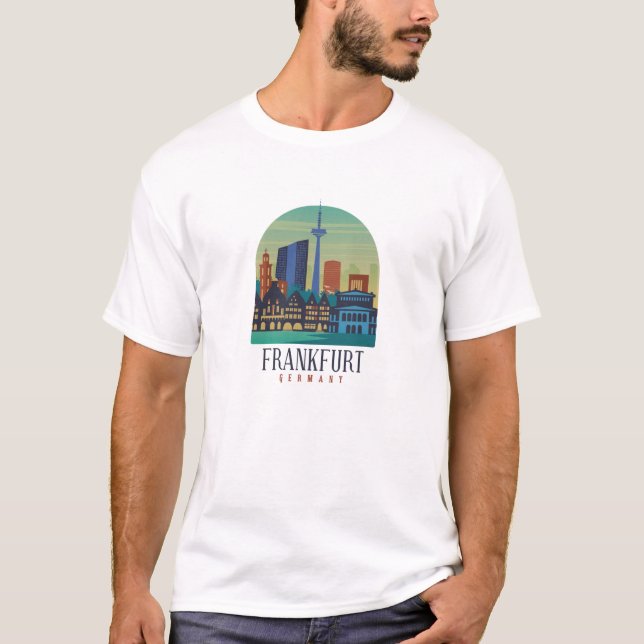 T-shirt Architecture Skyline de Francfort-Allemagne (Devant)