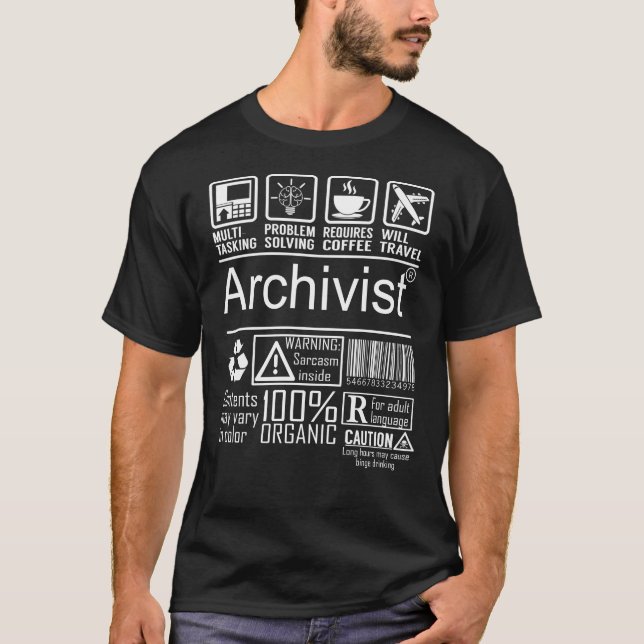 T-shirt Archiviste Multitâche (Devant)