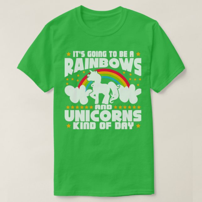 T-shirt Arcs-en-ciel et licornes (Design devant)