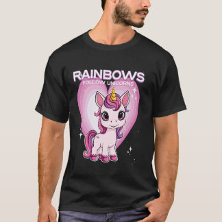 T-shirt Arcs-en-ciel Suivent Licornes Licorne