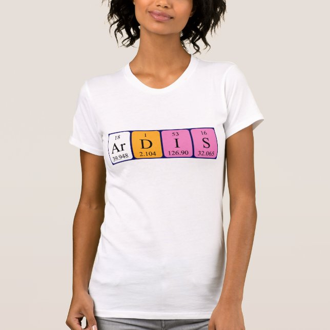 T-shirt Ardis nom de table périodique chemise (Devant)