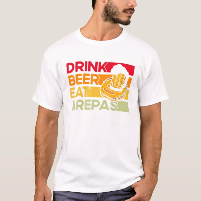 T-shirt Arepas Arepa Boire de la bière (Devant)