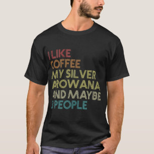 T-shirt Argent Arowana Poisson Café Lover Aquarium Vintag